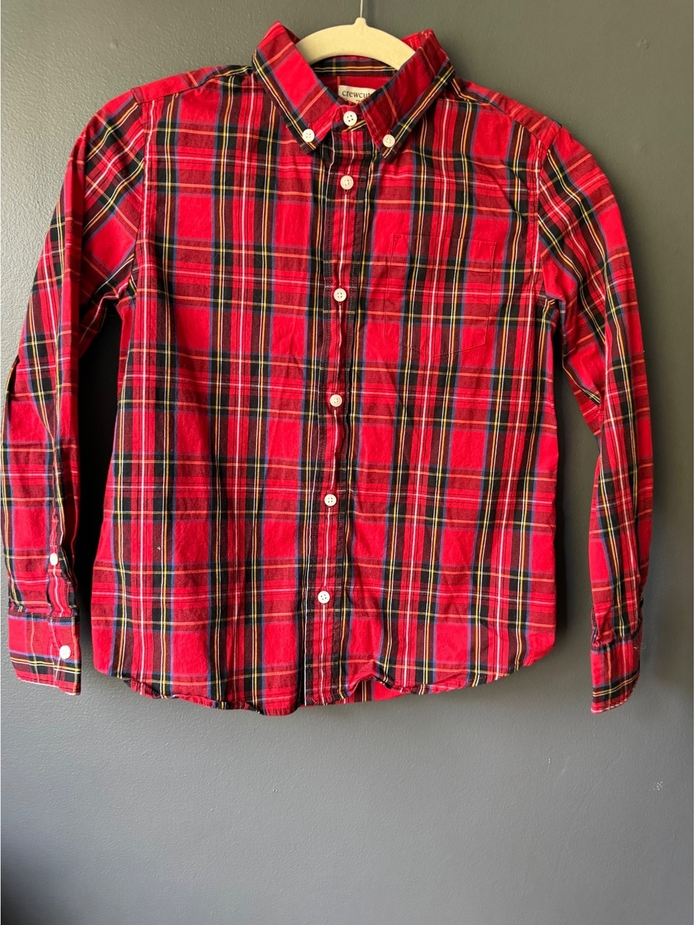 Crewcuts Red Plaid Button-Down Shirt Size 10